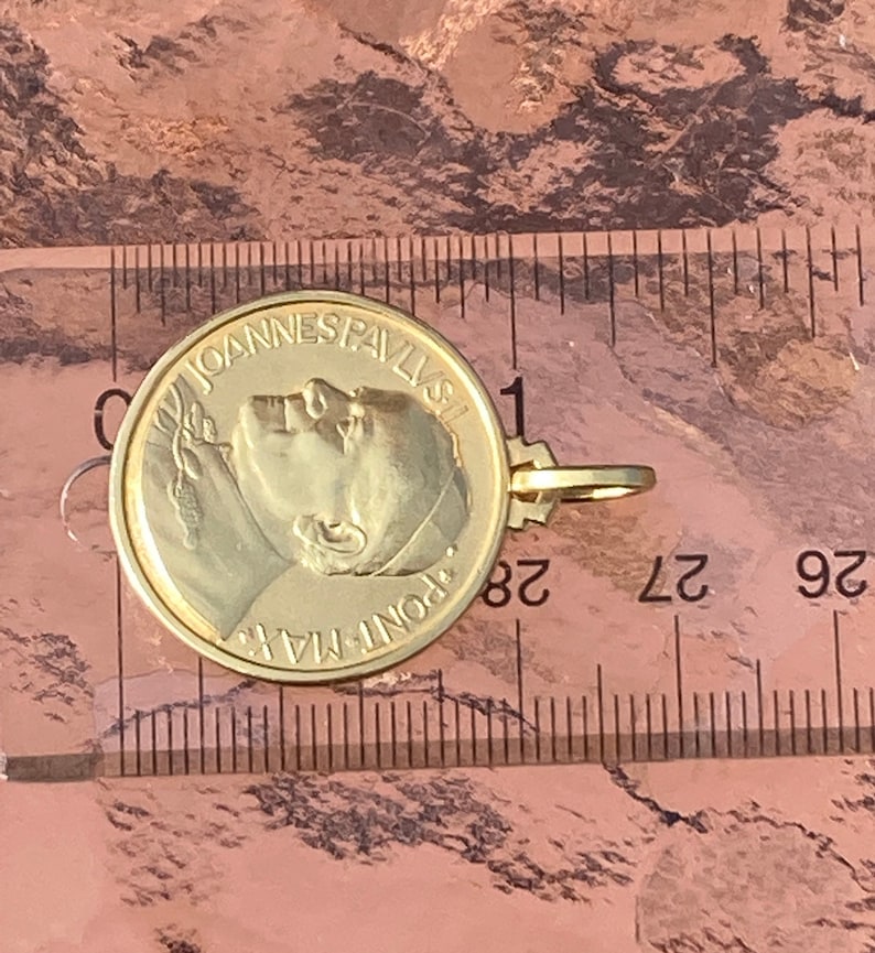 Vintage 18K Italian Gold Pope John Paul II Reversible Pendant, 9.37 ...
