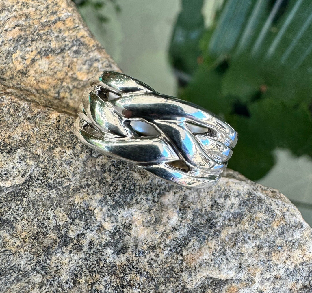 Vintage, Sterling Silver, 925 Braided Band, Ring Size 7 1/2, 8.7