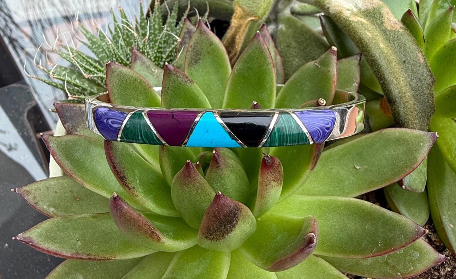 Vintage, Sterling Silver, 925 Mexico Bangle Bracelet With