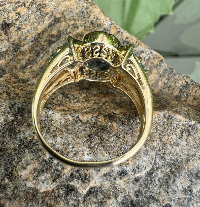 Thl Rings Images Vintage, 10K Gold, Topaz and Diamond Ring, THL, Size 7 3/4, 5.15 Grams ...
