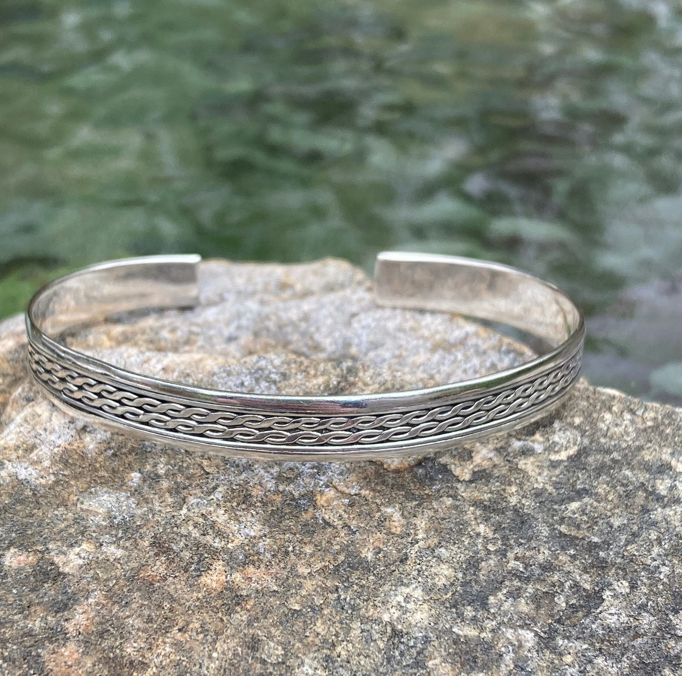 Vintage, Sterling Silver, Thailand Cuff Bracelet, TMA, 2.5
