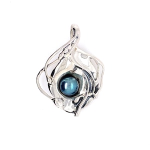 Ocean Black Pearl Pendant | Handmade Solid Sterling Silver - Best Seller Perfect Birthday Present