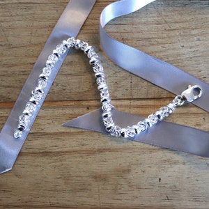 Handmade Byzantine Design Bracelet In Solid Sterling Silver - Best Seller Perfect Birthday Present