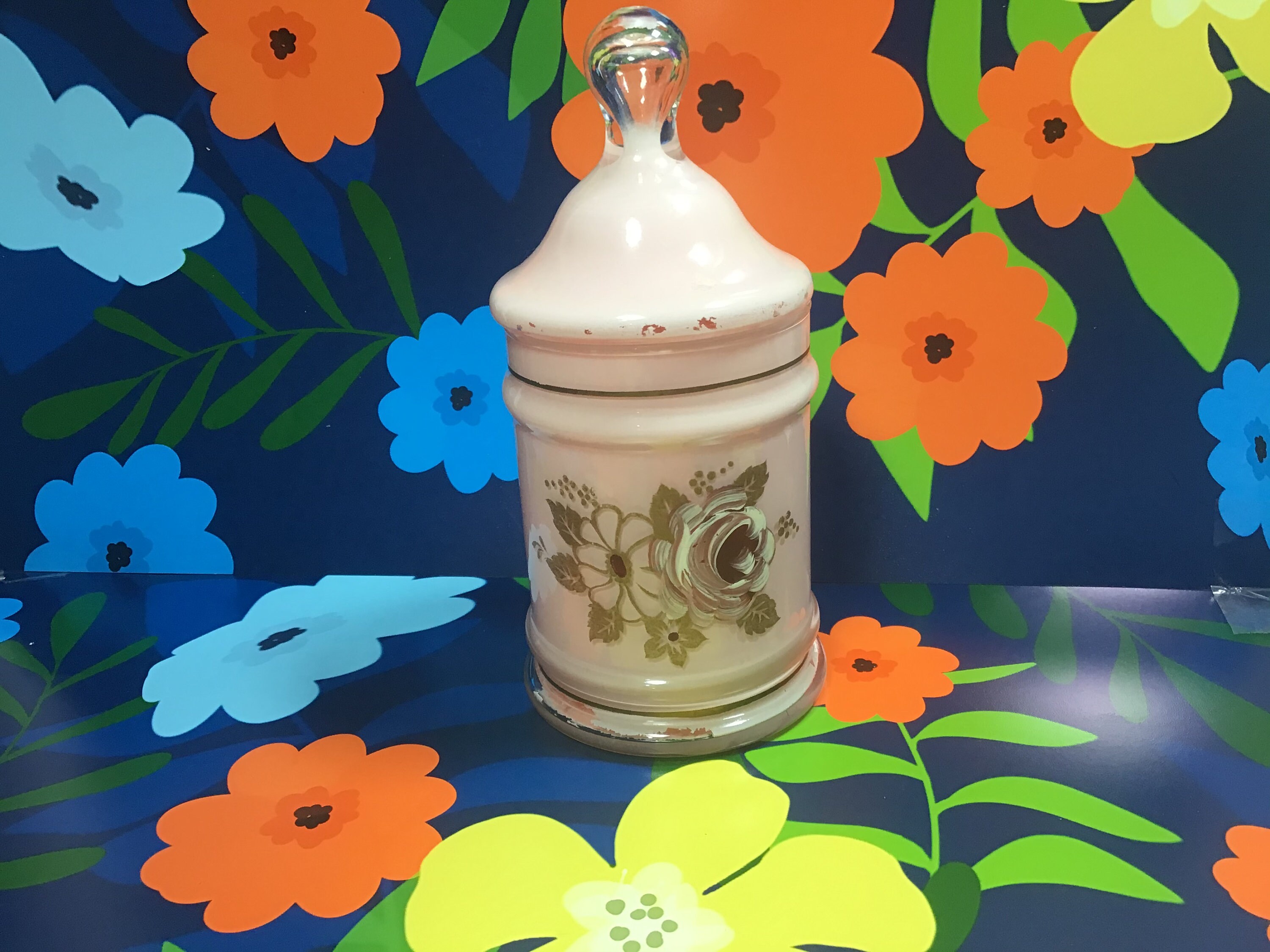 Apothecary Antique Pink Glass Jar With Lid Cottage Core Etsy UK