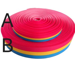 Nastro grosgrain pansessuale per artigianato, gioielli, fiocchi, ecc. Bandiera dell'orgoglio LGTBQ+