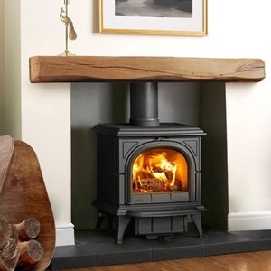 Solid Oak Mantel Beam -All Sizes Oiled Pre-Drilled Free Fixings Fireplace Mantelpiece Wood Lintel Log Burner Mantle Shelf Rustic Wooden Aged