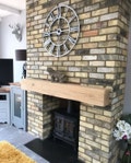 Solid Oak Mantel Beam - All Sizes, Oiled, Pre-Drilled, Free Fixings Included Fireplace Mantlepiece Wood Lintel for Log Burner Mantle Shelf