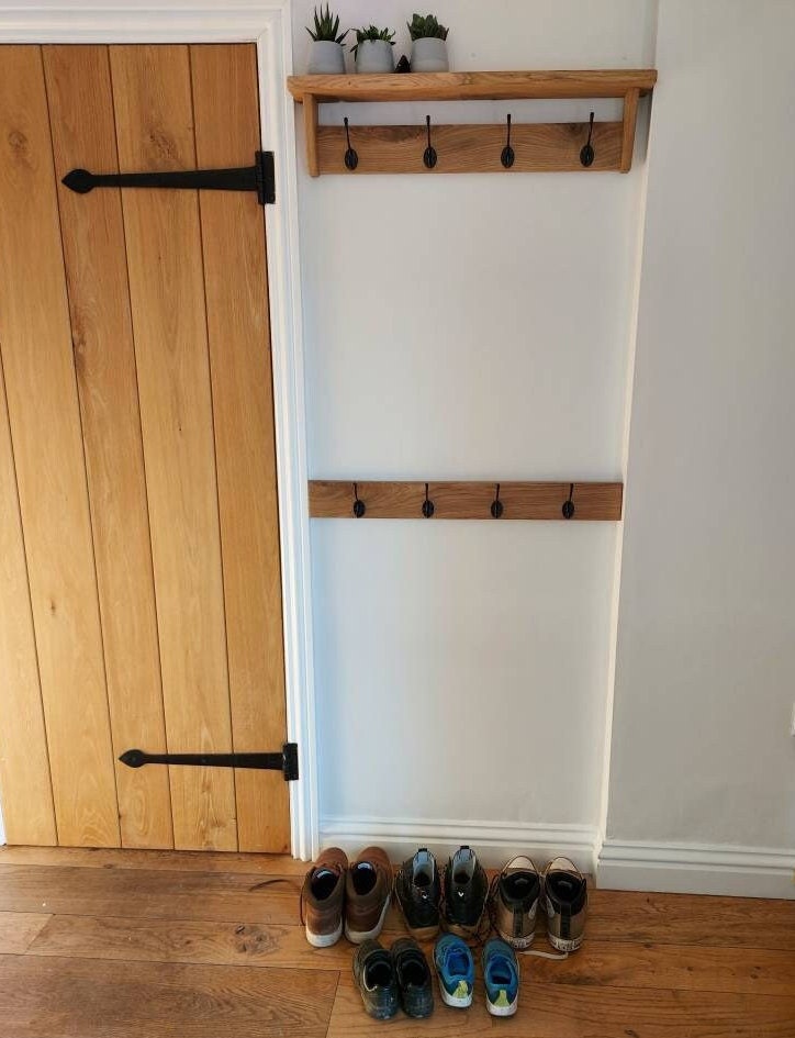 SET of 2 Oak Coat Racks Coat Hook Handmade Wooden Entryway Etsy UK