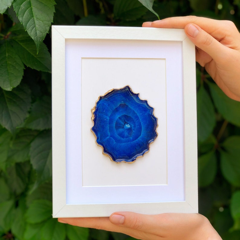 Geode wall art framed for home decor. Resin geode wall art Etsy