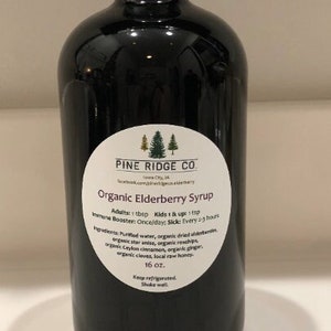 Jarabe de saúco orgánico de 16 oz