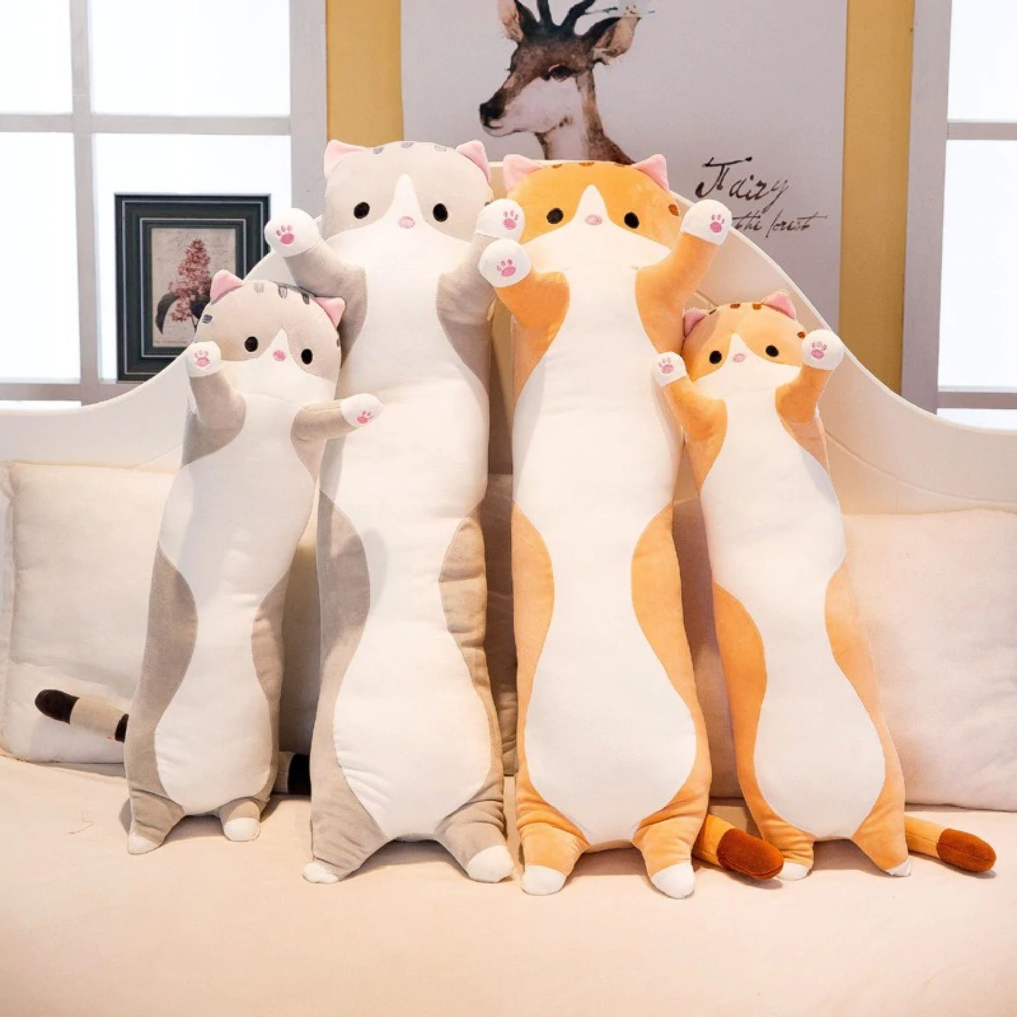 140cm Plush Toys Animal Cat Cute Creative Long Soft Toys Etsy