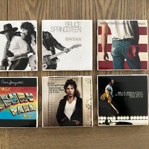 PICK 4 or 6 - Bruce Springsteen Ceramic Tile Coasters Born in the USA Born to Run Greetings From Asbury Park