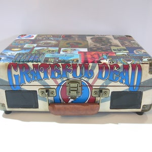 The Grateful Dead CUSTOM RECORD PLAYER Turntable Decoupage Vintage Wood Vinyl w/Bluetooth