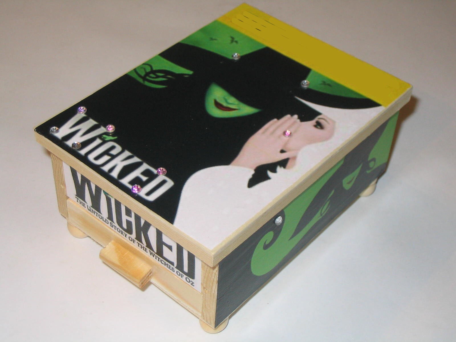 Wicked the Musical Broadway Decoupage Wooden Storage Small Jewelry