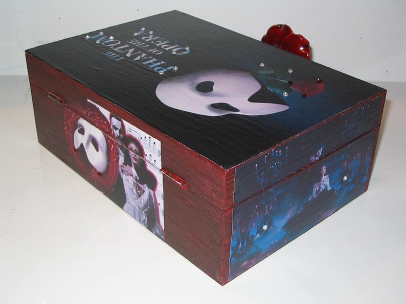 Phantom Of The Opera The Musical Broadway Decoupage Wooden Storage Jewelry Box