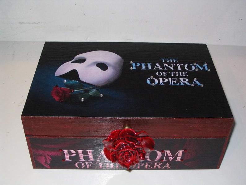 Phantom Of The Opera The Musical Broadway Decoupage Wooden Storage Jewelry Box