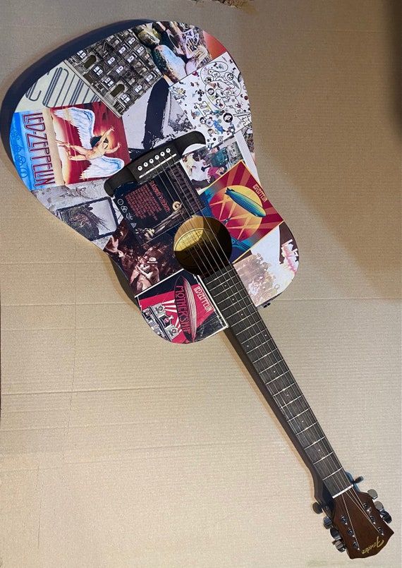 Custom LED ZEPPELIN Album Decoupage Fender FA-125 Acoustic Custom LED ZEPPELIN Album Decoupage Fender FA-125 Acoustic