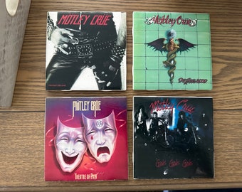 Set of 4 MOTLEY CRUE Ceramic Tile Coasters Theatre of Pain Girls Girls Girls