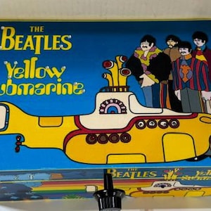 The Beatles Yellow Submarine Decoupage Wooden Storage Trinket Memorabilia Jewelry Box