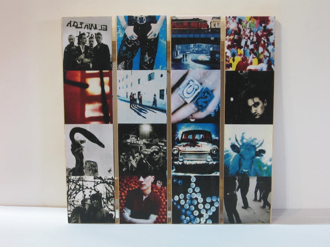 U2 Achtung Baby Album Cover Decoupage Wooden Wall Hanging Mini Pallet