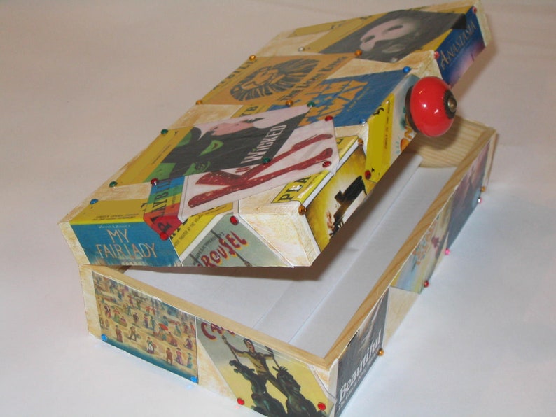 Broadway Decoupage Wooden Storage Jewelry Box Phantom CUSTOM MADE to ORDER Lion King Wicked Evan Hansen Beautiful Lion King