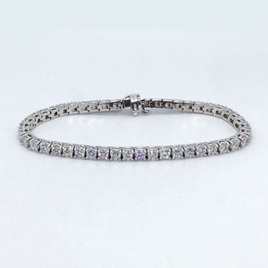 6.50 ct tw F/SI-1 Ronde Geslepen Diamant Vier Prong Tennis Armband 14K Wit Goud