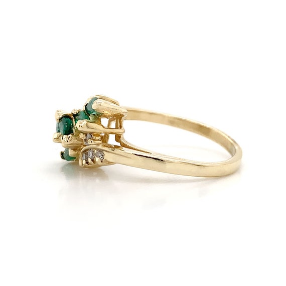 0.45 ct tw Marquise Cut Emerald & Diamond Ring 14… - image 3