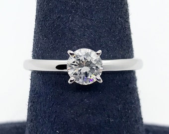 0.47 ct G/SI1 Round Brilliant Diamond Solitaire Engagement Ring 14K White Gold