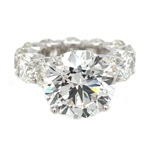 10.10 ct G VS1 IGI Certified Round Brilliant Cut Lab Created Diamond Eternity Engagement Ring 14K White Gold