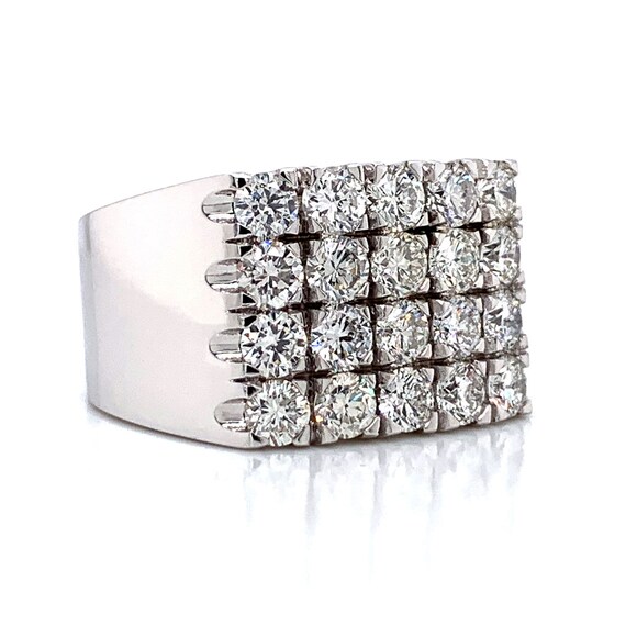 送料無料 日本 4.00 Ct 14K Ring Men's Diamond Cut Brilliant Round F/SI1 Tw ボディ・フェイスケア