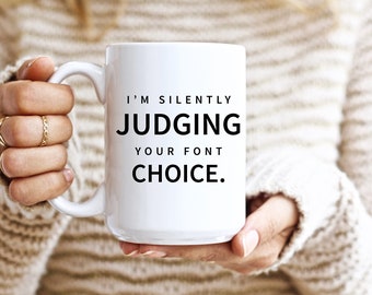 Typografi Svart Att bedöma ditt typsnitt Val av tvåfärgad kaffemugg MD