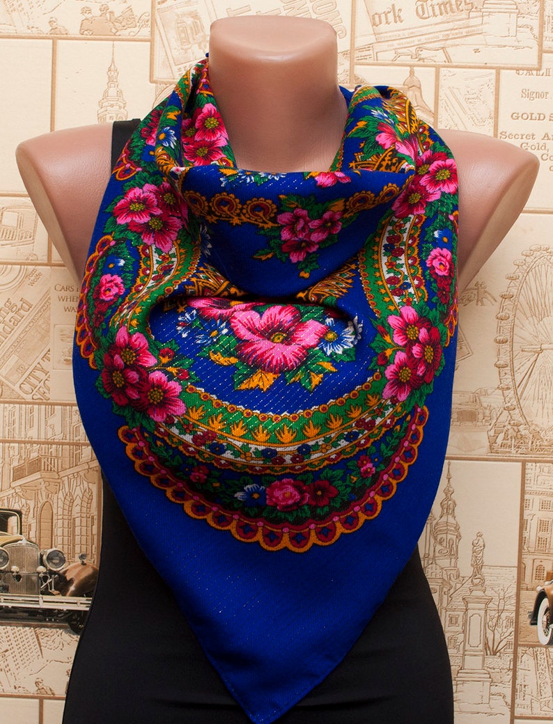 Floral Wool Scarf Ukrainian Scarf NEW Shawl Original Scarf Etsy