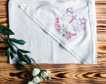 Baptism Towel, Baptism blanket, Christening blanket, Baby blanket, Embroidered towel, Kryzhma, Ukrainian Baptism, Girl Baptism gift