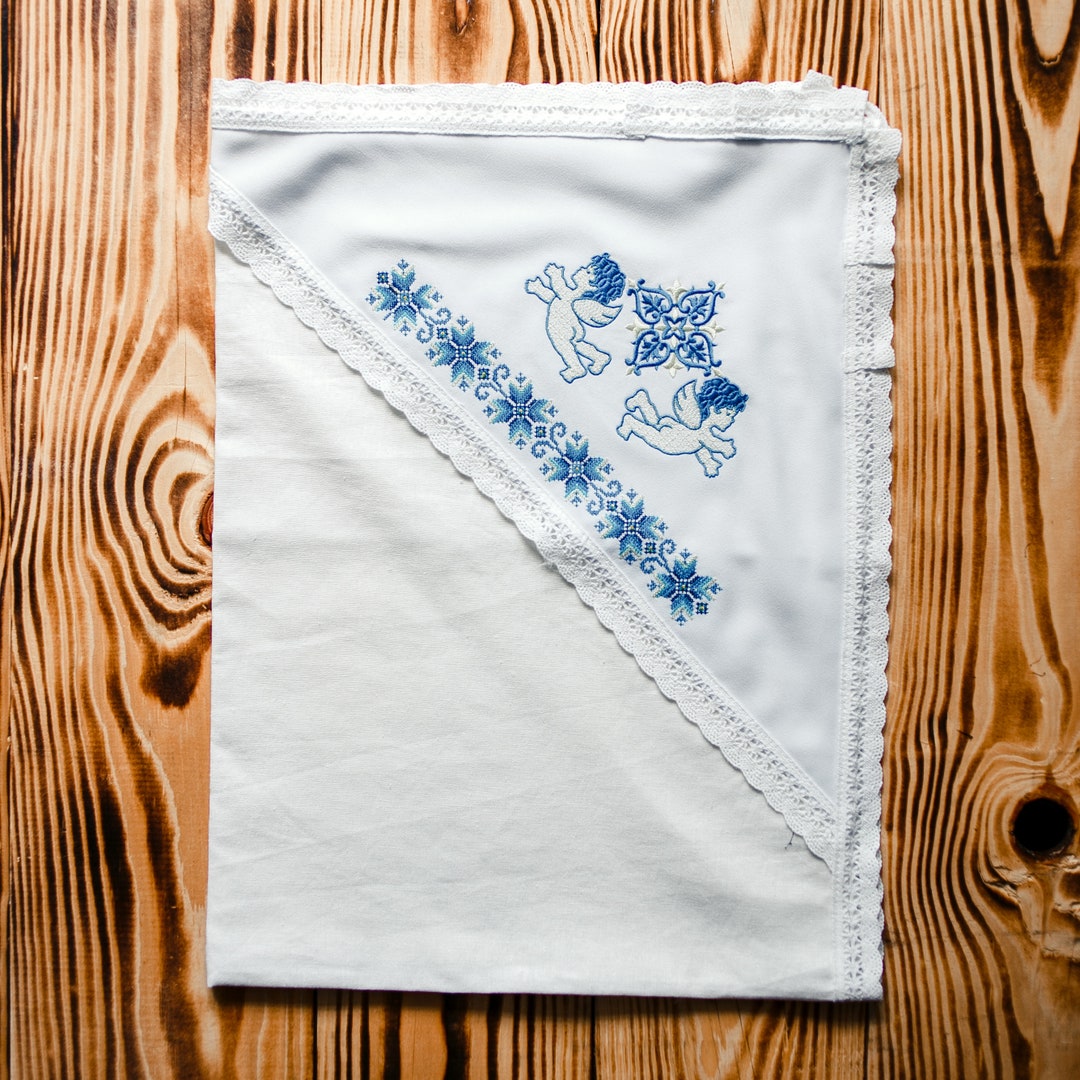 Ukrainian Baptism Blanket, Baptism Towel, Christening Blanket, Baby