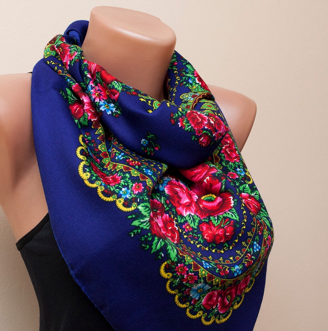 Floral Russian Scarf Ukrainian Scarf NEW Shawl Gift for Etsy