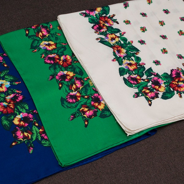 Floraler Wollschal, Neuer Schal, Geschenk für Sie, Original Schal, Pashmina, Frauenschal, Verschiedene Farben, Halstuch