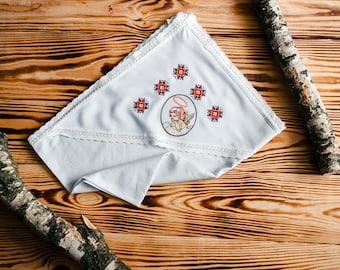 Baptism Towel, Baptism blanket, Christening blanket, Baby blanket, Embroidered towel, Kryzhma, Ukrainian Baptism, Boy Baptism gift