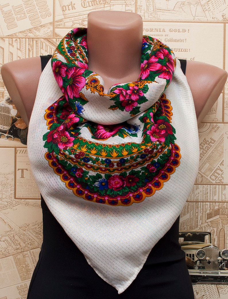 Floral Wool Scarf Ukrainian Scarf NEW Shawl Original Scarf Etsy
