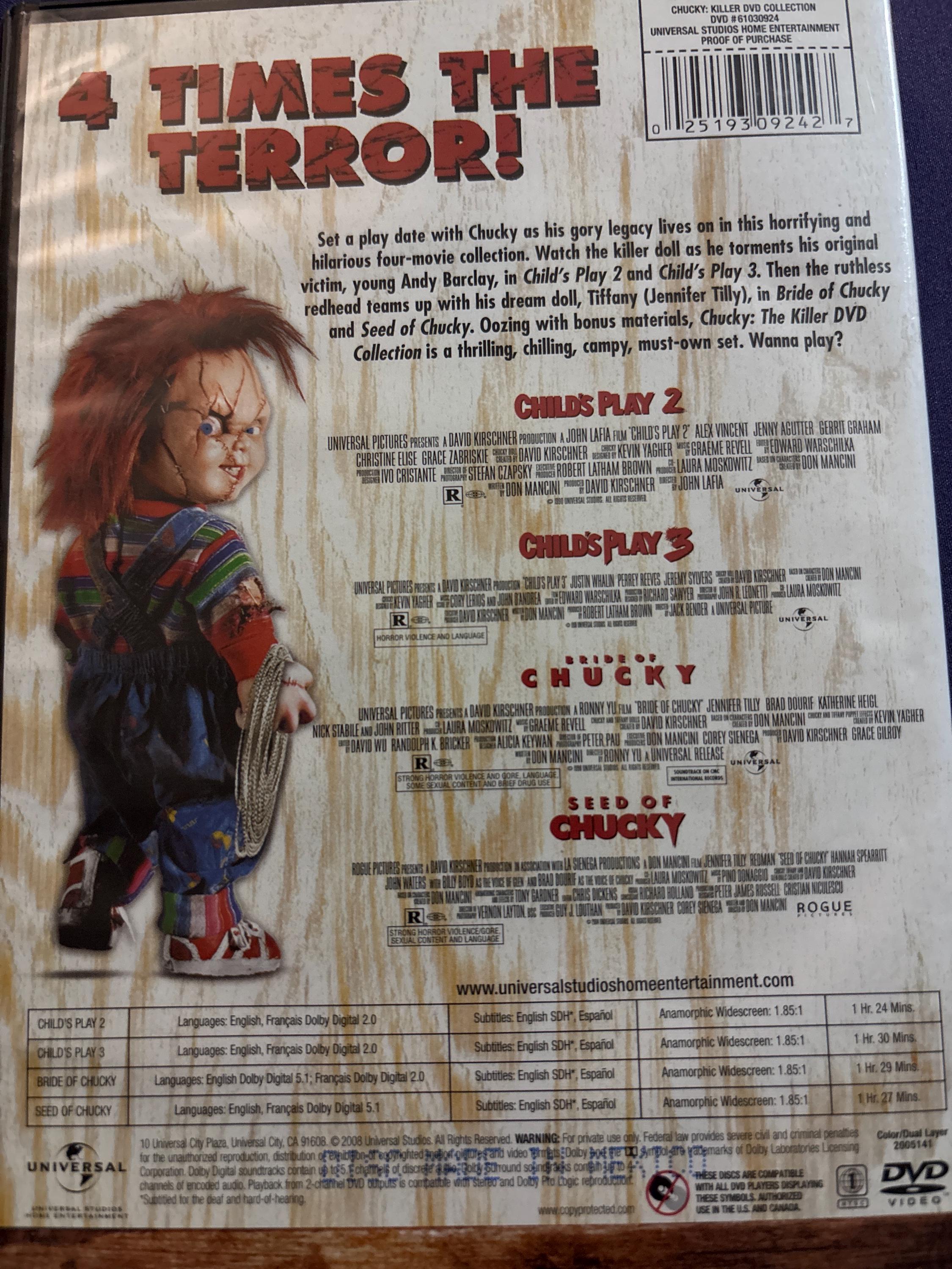 Child's Play Collection 1 Thru 5 Dvd Set Horror Collection. - Etsy