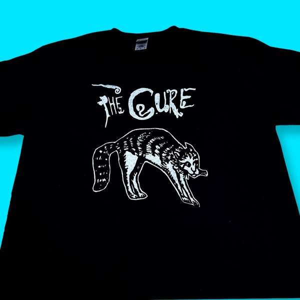 The Cure Rare Cat Artwork Vintage design shirt available in men’s sizes free shipping!