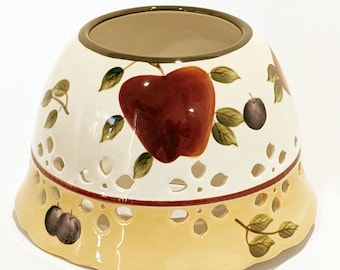 Candle Shade: Fruits Apple Grapes Pear Blueberries–Vintage ©Home Interiors®Jar Topper