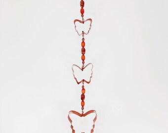 Mobile: Copper Butterflies–Jewelry Bead Art Decorative Spinner–21 Inch Length