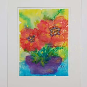ART Watercolor Painting &quot;Morning Glow©&quot; Original Signed Artwork Documentation Matted Unframed 9&quot; X 12&quot; Image Affordable Art JEMS Art Studios