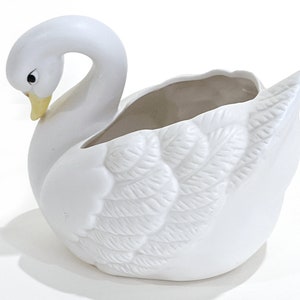 Swan Planter Pot White Ceramic Swan Indoor Vintage Flower Pot Planter