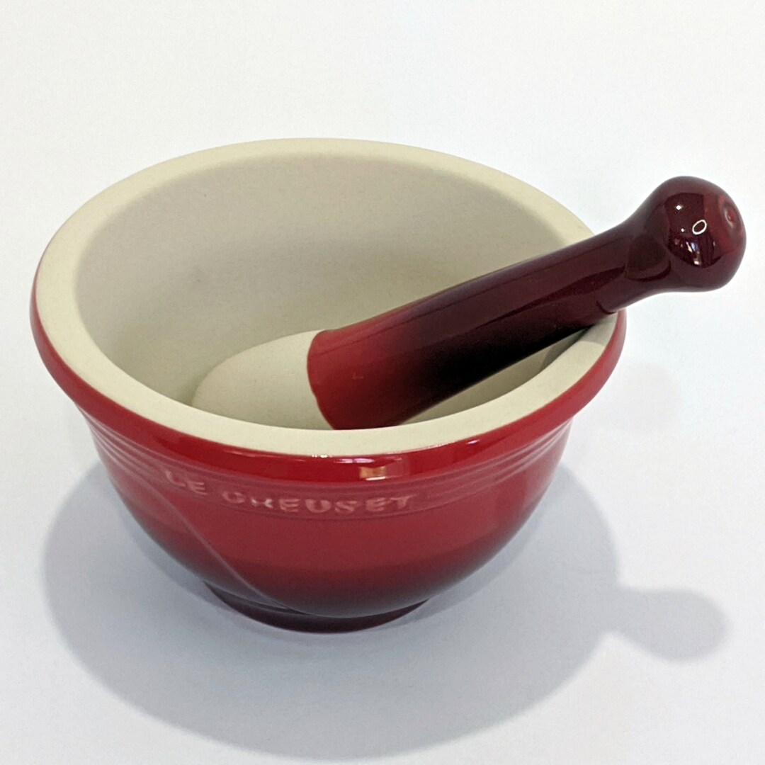 Mortar Pestle Red Le Creuset® Cerise Red Ceramic Enamel Etsy