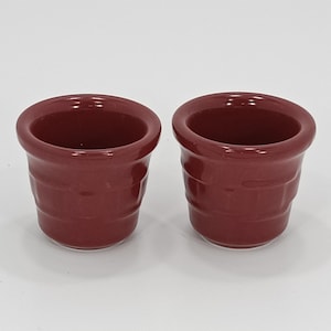 Candle Votives ©Longaberger Pottery® Paprika Color Candle Holder Cups &quot;Woven Traditions&quot; Basket Weave Design Longaberger Paprika Votive Pair