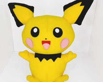 Pokémon™ Pichu: Large 16-Inch Polyester Yellow Plush–Vintage 2nd Gen Anime Character