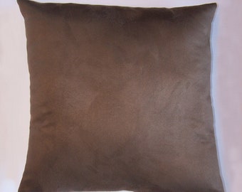 Pillows Suede Chocolate Brown Sofa Decorative Couch Chair Bed Throw Cushion 17” x 17”