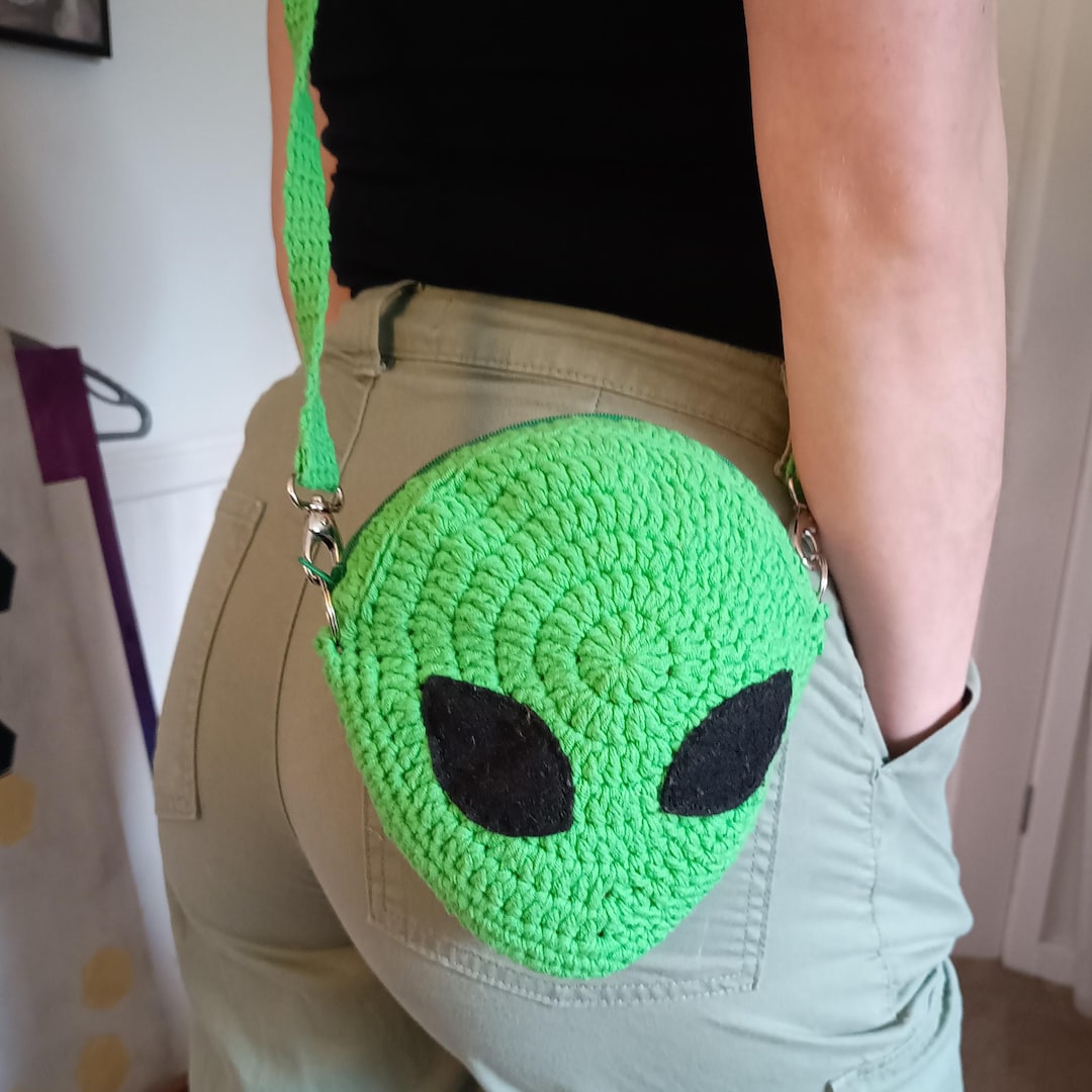 Alien Crochet Handbag - Adjustable Strap, Cross Body Bag & Bum Bag ...