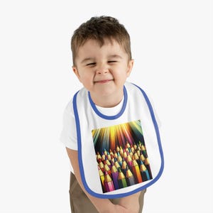 Colorful Crayon Baby Bib, Adorable Infant Feeding Accessory, Perfect for Baby Showers, New Parents, Toddler Mealtime, Unique Gift Idea